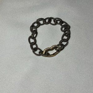 BRACELET LINK WITH CLASP ENCRUSTED WITH FAUX DIAMONDS